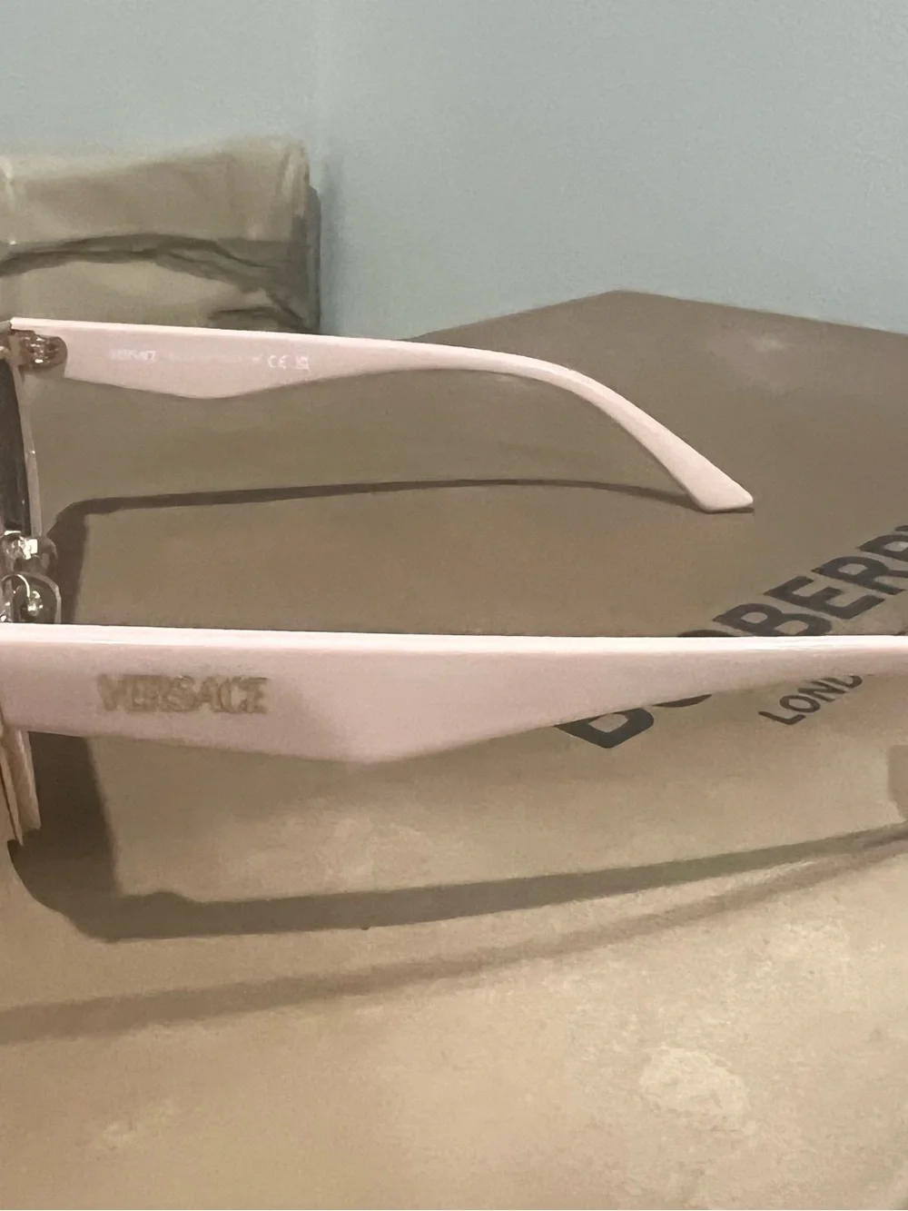 Versace Pink Cat-Eye Sunglasses with Gold Medusa Accents
